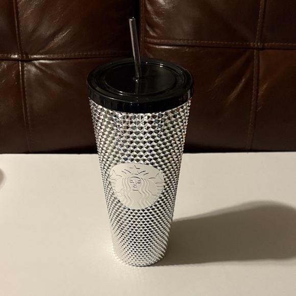 🆕 Disney-Starbucks Silver Studded Tumbler with Straw - Picture 5 of 7